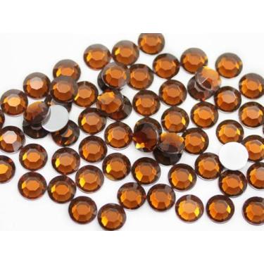 Imagem de Allstarco 1000 peças de strass acrílico de 4,5 mm SS20 de costas planas a granel/atacado marrom de grau profissional SS20-1K-25