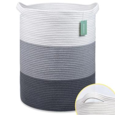 Imagem de Cesto de roupa suja BOSROTY Large 72L para crianças branco e cinza