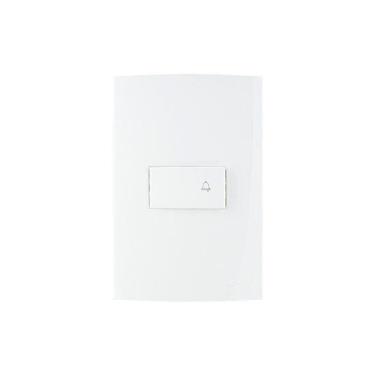 Imagem de Interruptor Pulsador Para Campainha Margirius Sleek 10a Com Placa 4x2 Branco