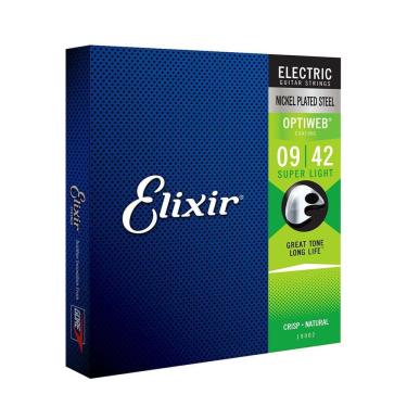 Imagem de Encordoamento Para Guitarra Elixir 09 Super Light Optiweb 19