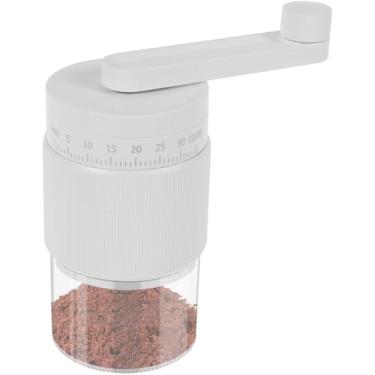 Imagem de Moedor de café manual, ajuste externo de 35 cliques, capacidade de 30 g, moedor manual de grãos de café, perfeito para expresso, prensa francesa, turco, bebida fria, moedor de café portátil (branco)