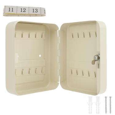 Imagem de UKQRRTC Caixa de chaves com capacidade para 20 chaves, caixa de armazenamento de parede, organizador de chaves resistente a impactos de metal com 2 chaves para gerente de propriedades de revendedor de