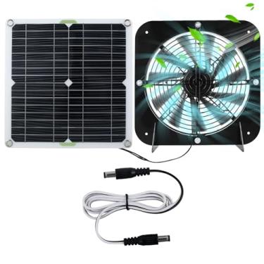 Imagem de Ventilador solar 34.3 cm kit de ventilador de painel solar 100W impermeável alimentado por energia solar exaustor de alta eficiência ventilador de acampamento solar para galpão interno galinheiro