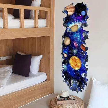 Imagem de Adesivo De Parede Buraco Falso Planetas