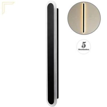 Imagem de Kit 5 Arandela Linear Acrilico 60 Cm Borda Luminosa Led