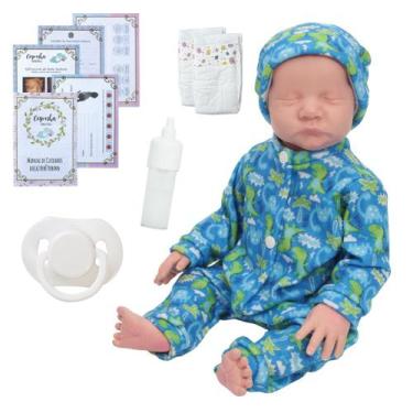 Imagem de Bebê Reborn Boneco Masculino 100% Silicone Pode Dar Banho - Cegonha Re