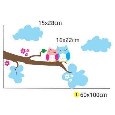 Imagem de Adesivo Parede quarto infantil Coruja Love - Shoppingnet