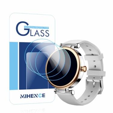 Imagem de MIHENCE Protetor de tela compatível com o relógio inteligente TOZO S8 AMOLED, película protetora de vidro temperado 9H (3 peças)