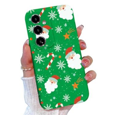 Imagem de TURYXIA Capa de Natal para Galaxy A16 5G, para Samsung Galaxy A16 5G Capa de telefone para mulheres meninas meninos e meninas, linda capa protetora macia com glitter, Papai Noel