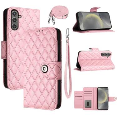 Imagem de Dswteny Capa carteira para Samsung Galaxy S24 Plus/S25 Plus S24+ S25+ 5G com alça de ombro, capa flip para celular com suporte de cartão para S24Plus 24S + S 24 24+ S25Plus 25S 25+ SM-S936U meninas