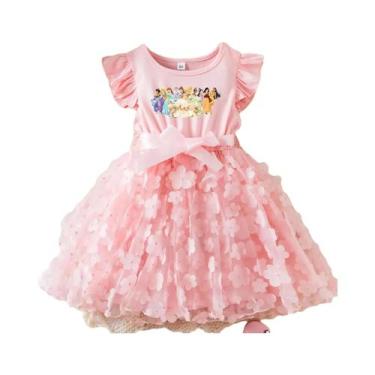 Imagem de Vestido De Verão Princesa Branca De Neve Para Meninas 2-6 Anos Com Laç