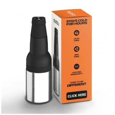 Imagem de Cooler Portátil para Garrafas de cerveja com Isolamento Duplo, Aço Inox, ASOBU Frosty Beer, Prateado