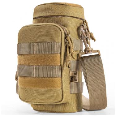 Imagem de Bolsa Térmica para Garrafa 1L com Alça para Transporte e Bolsos, Garrafa não incluída, ONETIGRIS, Marrom