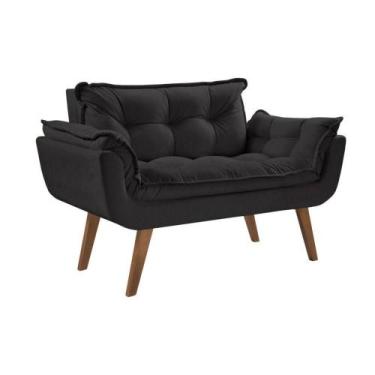 Imagem de Poltrona Namoradeira Orion Pé Palito Tecido Preto - OUTRAS MARCAS