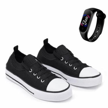 Imagem de Tênis Meia Casual Feminino All Colors + Relógio Digital LED - Simon Ve