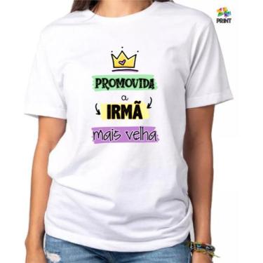 Imagem de Camiseta Adulto Promovida A Irmã Mais Velha  Est. Verde Lilás - Chá De