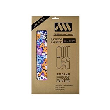 Imagem de All Mountain Style AMS Protetor de quadro de alto impacto extra – Protege sua bicicleta contra arranhões e amassos, Born to Be Rider Blue