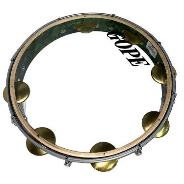 Imagem de Pandeiro 12 Polegadas Pele Cristal Cor Verde Profissional