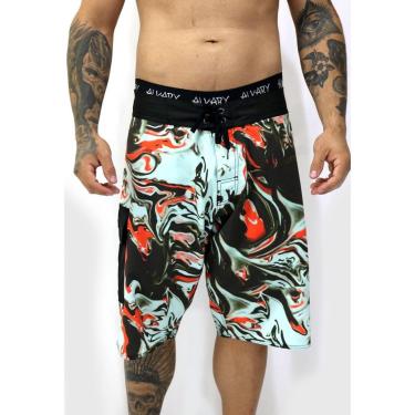 Imagem de Bermuda Água Alkary Tinta Preta e Vermelha-Masculino