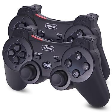 Imagem de Kit 2 Controles Joystick Sem Fio Ps3 Pc Computador Gamer