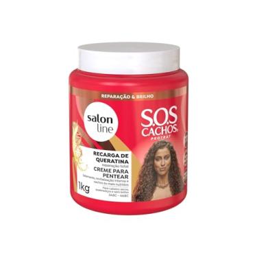 Imagem de Salon Line, Creme de Pentear, SOS Cachos, Recarga de Queratina, Vegano - Para Cabelos Cacheados e Crespos, 1kg