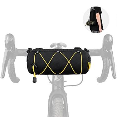 Imagem de Rhinowalk Bolsa de bicicleta, bolsa frontal de bicicleta, bolsa de ombro com alça de ombro para estrada, mountain bike, ciclismo, viagem (preto + amarelo)