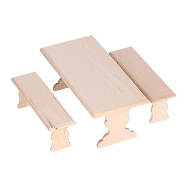 Imagem de Mesa de jantar de casa de boneca, tinta não tóxica 1:12 Bancada Mesas Decorações para caixa de quarto para fotos Suporte para crianças para casa de boneca em miniatura para modelo de casa(Plano)