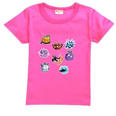 Imagem de Blox Fruits Kids Summer Camiseta de manga curta algodão para bebês meninos moda camisetas para meninas meninas roupas para adolescentes camisas chlid, A4, 14-15 Years