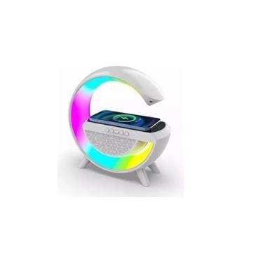 Imagem de Luminária de Mesa Quarto Cama para Meditação Tecnologia RGB Speaker Caixa De Som E Carregador Por Indução Bluetooth Carrega Sem Fio Luz Noturna Ambiente