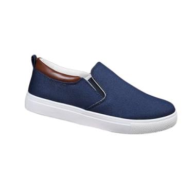 Imagem de Legou Sapatos Casuais Masculinos Sapatos de Lona Multicoloridos Sapatos de Caminhada Masculinos, Azul R007, 39