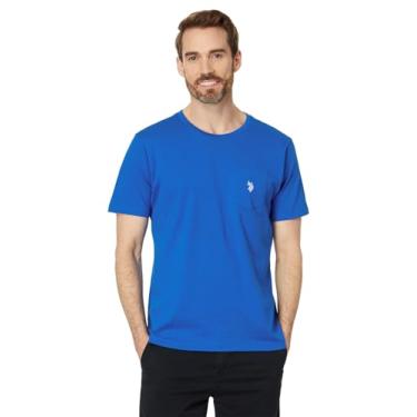 Imagem de U.S. Polo Assn. Camiseta masculina gola redonda com bolso (Grupo 2 de 2), Azul náutico, P