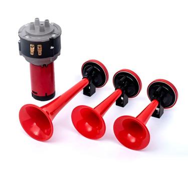 Imagem de Buzina Ar 3 Corneta C/ Compressor 12V Carro Caminhão Barco