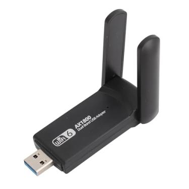 Imagem de Adaptador USB WiFi 1800Mbps para PC, Adaptador de Rede Sem Fio USB WiFi 6 Com Banda Dupla 2.4G / 574Mbps, 5G / 1201Mbps, para Laptop Desktop 10 11