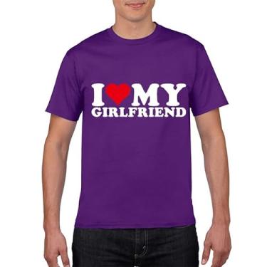 Imagem de Camiseta I Love My Girlfriend - Spread Love and Show Your Appreciation with This Cute Tee, Roxa, PP