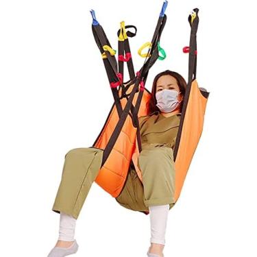 Imagem de Eslinga de elevação de paciente Correias auxiliares de elevação de corpo inteiro com abertura de cômoda para idosos com deficiência Transferência de local para transferência da cama para cad