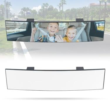 Imagem de LoyaGour Espelho retrovisor para carro, extensor de espelhos panorâmicos panorâmicos amplos de 30 cm, espelho retrovisor interno com clipe universal para caminhão, carro e SUV (branco)