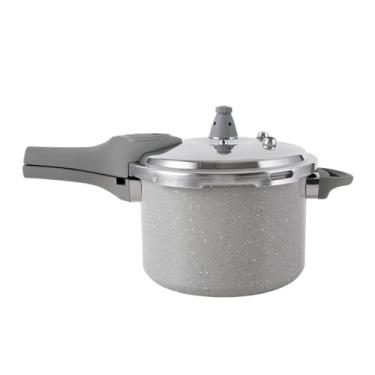 Imagem de Brinox - Panela de Pressão Pressure 4,2L Antiaderente Ceramic Life com Indução Marble Blend - Cinza Claro e Cinza Escuro