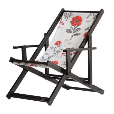 Imagem de Espreguiçadeira Preguiçosa Dobrável Black Cb-cinza Floral