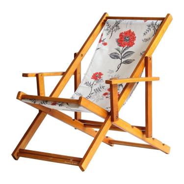 Imagem de Espreguiçadeira Preguiçosa Dobrável Mel Cb-cinza Floral