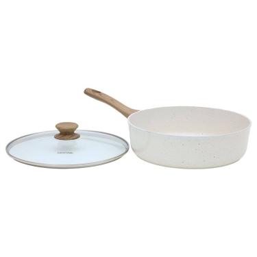 Imagem de Frigideira Antiaderente Funda Com Tampa Vidro 28cm Mimo Style Panela Fogão Cooktop Indução