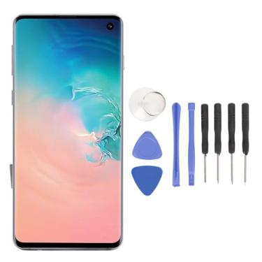Imagem de Substituição da Tela do Telefone para S10, Tela LED Orgânica de 6,1 Polegadas Com Moldura, Digitalizador de Impressão Digital, Kit de Ferramentas de Reparo (GOLD)