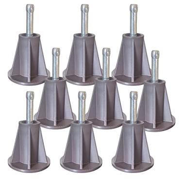 Imagem de Home's Place Pés de estrutura de cama de haste de aço para substituir rodas. Pés de substituição tornam sua cama resistente e protegem o chão. Fácil de instalar. Conjunto de 9