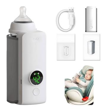Imagem de Aquecedor de mamadeira portátil para viagens, aquecimento rápido – aquecedor de mamadeira para leite materno, aquecedor de leite portátil com carregamento super rápido, aquecedor de mamadeira em