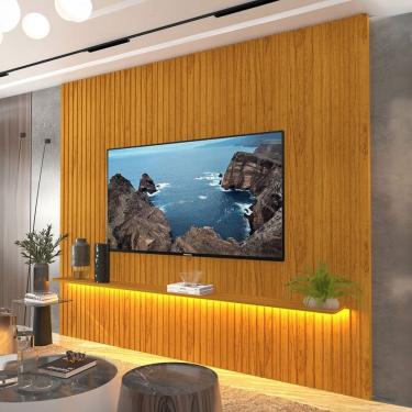 Imagem de Painel para TV Até 85 Polegadas Nobre 1 Prateleira Ripado Naturale - Gelius