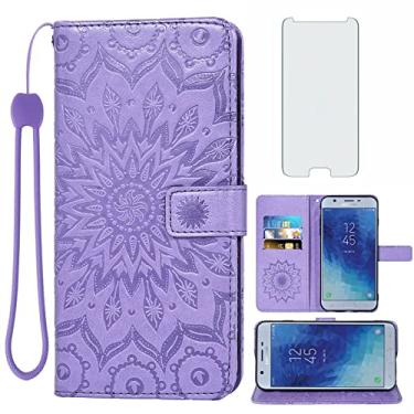 Imagem de Capa de telefone para Samsung Galaxy J7 Star J 7 Crown 7J Refine 2018 J7V V 2ª geração carteira com protetor de tela de vidro temperado flip suporte para cartão celular Glaxay Aura S767VL SM J737V
