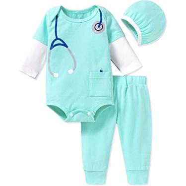 Imagem de Roupas de Halloween para bebês recém-nascidos e meninas, Blue Doctor, 0-3 Meses
