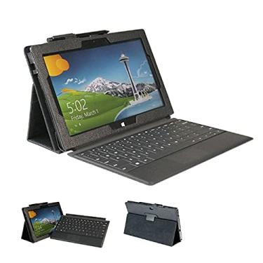 Imagem de Capa para tablet Microsoft Surface Pro 1 2 de 10,6 polegadas, capa de couro ultrafina com suporte para Surface Pro 1514 / Surface Pro 2 1536 1601 10,6 polegadas Windows 10 (preto)