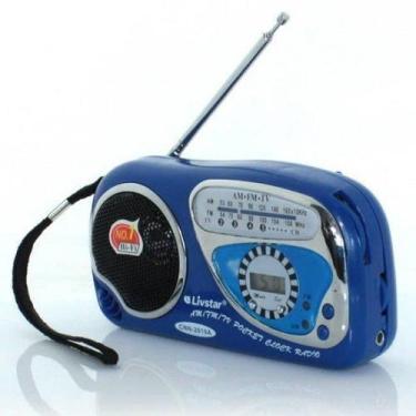 Imagem de Rádio Am/Fm Portátil Com Relógio Digital Pgx-2019 - Azul - Plugx