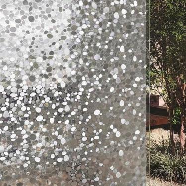 Imagem de Pelicula Adesiva Eletrostatica para Porta de Vidro Pedra Arredondada 2