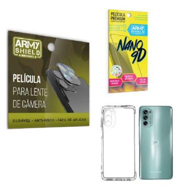 Imagem de Película de Camêra Moto G62 Com Película de Cerâmica 9D e Capinha Anti